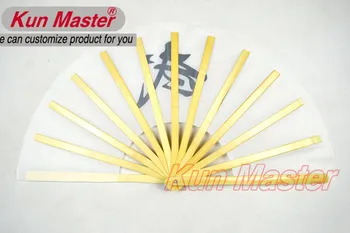 Kun Master 34 Cm Bamboo Čínskej Kung-Fu Tai Chi Ventilátor S Čínske Slovo Bojové Umenie, Dizajn, Biela