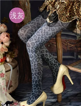 Jedinečný pančuchy Leopard Tlač vzor tenké pančuchové Nohavice kvalitnej čiernej gary Hodvábne pančuchy 1 objednávka=1pc