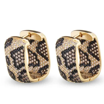 Zlxgirl šperky značky Hnedé broskyňa leopard svadobné náušnice šperky výška Dubaj Zlatá farba medi uši piercings bijoux