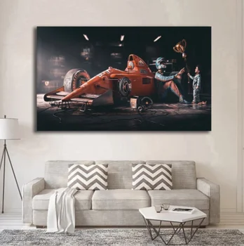 F1 Formula Legend Šampión Pretekárske Auto Plagát Na Stenu Umenie Olej, Plátno, Vytlačí Vintage Maľovanie Moderných Pre Obývacia Izba Domov Izba Dekor