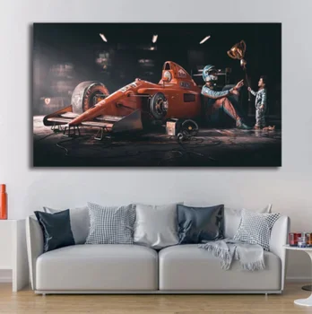 F1 Formula Legend Šampión Pretekárske Auto Plagát Na Stenu Umenie Olej, Plátno, Vytlačí Vintage Maľovanie Moderných Pre Obývacia Izba Domov Izba Dekor