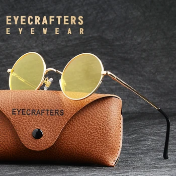 Eyecrafters Retro Okrúhly Polarizačný Kovové Steampunk Retro Slnečné Okuliare Pánske Dámske Povlak Šošoviek Okuliarov, Slnečné Okuliare