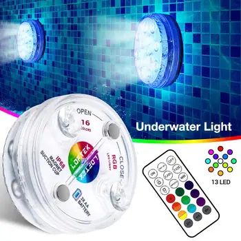 LED Bazén Svetlo Fontána Ľahké Nepremokavé RGB Diaľkové Ovládanie Ponorného Svetlo s Prísavky Podvodné Nočné Lampy