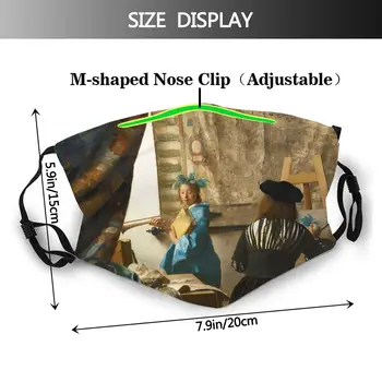 HD Umenie Maľba Johannes Vermeer Opakovane Trendy Úst Masku na Tvár Vetru, Chladu Doklad s Filtrami Zimnú Ochranu