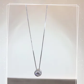 Nádherné Šperky Reálne 925 Sterling Silver Očarujúce Prívesok Náhrdelníky Dlhotrvajúci Lesk Moissanite Had Reťaz Dobrej-hľadá Kolo