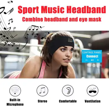 Slúchadlá Spánku Maska 5.0 bluetooth Šport hlavový most Mäkké Slúchadlá Športu Vedúci kapely Spanie pokrývku hlavy Headset Pre Listenting Hudba