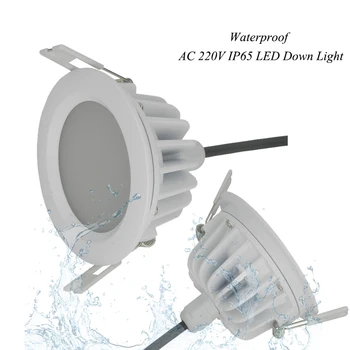 1pcs/veľa Vodeodolné IP65 AC 220V5W /7W/9W/ Driverless stmievateľné Led panel svetlo Studené biele Teplé biele LED Downlight LED Svetlo