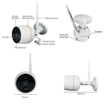 Wetrans obojsmerné Audio Bezdrôtový kamerový vonkajšie kamera 1080P HD IPPRO Nepremokavé PIR Detekcie Home Security Wifi ip kamera