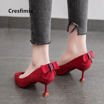 Cresfimix ženy roztomilé čierne vysoká kvalita vysoká päty topánky pre office dámske pohodlné červené stiletto pre strany zapatos mujer a5841