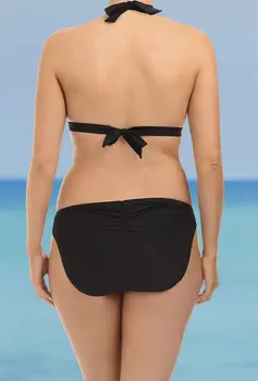 Sexy Ženy, Plavky, Plus Veľkosť 2017 Letné Krátke Pevné Bikini Set Plavky, Plážové Oblečenie Plavky S Push Up Monokiny Podprsenka Kúpanie