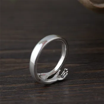 Tigrade Pevné 925 Sterling Silver Rameno Objať Otvoriť Prstene pre Ženy, Mužov Darček Mincový Striebro Krúžok Resizable Jednoduché Módne Šperky
