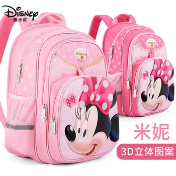 Disney Minnie deti aktovka dievčatá batoh, veľká kapacita, nepremokavé, reflexné pásky 3D stereo vzor darček k narodeninám