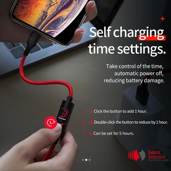 HOCO usb kábel na iphone kábel 11 Pro X XS XS Max XR 8 7 ipad pro na obrazovke Načasovanie reklamnej nabíjanie, rýchle nabíjanie telefónu nabíjačku