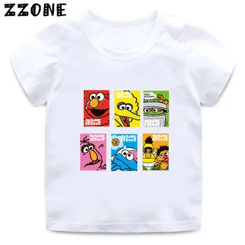 Chlapci a Dievčatá Sesame Street Cartoon Print T shirt Deti Cookie Monster a Elmo Zábavné Oblečenie, Detské Letné T-shirt