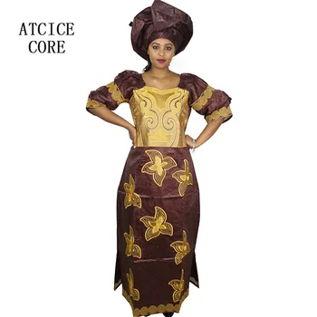 Africké šaty pre ženy bazin riche výšivky dizajn dlhé šaty A103