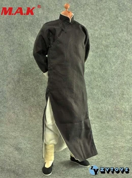 1: 6 rozsahu black dlhým rukávom šaty, kostým klasické muž Čínskej Kung-Fu majster vyhovovali ZY15-14 na 12