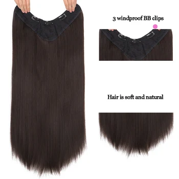 HOUYAN Dlhé kučeravé vlasy, syntetické tvaru predlžovanie vlasov, päť vysokej teplote vlákno čierne a hnedé parochne