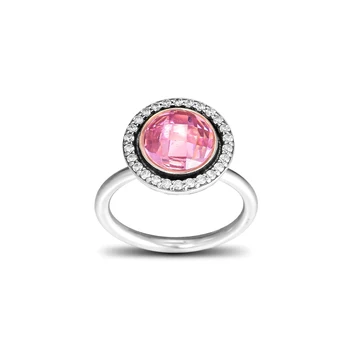 CKK Skutočné 925 Sterling Silver Pink & Jasné, CZ Brilantné Staršie Prstene pre Ženy, Striebro 925 Krúžok Jemné Šperky anillos Bijoux