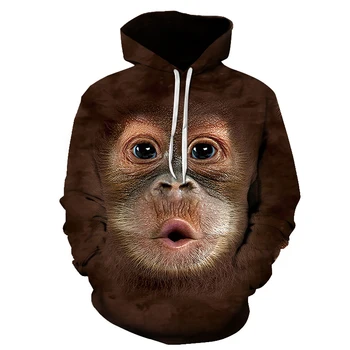 Jeseň Mužov Hoodies Sibírsky Husky, 3D Tlač zábavné orangutan, Mikiny udaderas hombre Bežné Hoodie Nadrozmerné Hoody