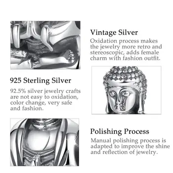EUDORA 925 Sterling Silver Budhistické perličky Strieborné Prívesky Originálny Náramok Pre Striebro 925 pôvodný Pre KUTILOV, Šperky, Takže Z120