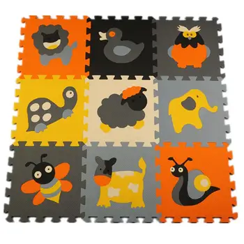 MeiQicool 9pcs/súbor EVA Pena Hrať Mat Baby Puzzle Podlahových Rohoží, Kobercov Podložka Hračky Pre Deti Životného prostredia zvierat vzor