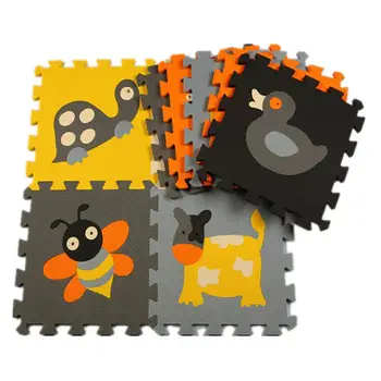 MeiQicool 9pcs/súbor EVA Pena Hrať Mat Baby Puzzle Podlahových Rohoží, Kobercov Podložka Hračky Pre Deti Životného prostredia zvierat vzor