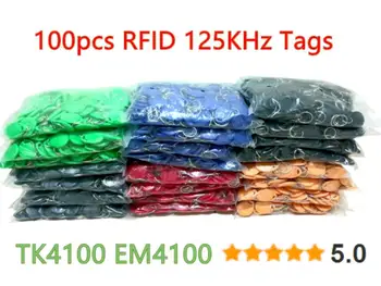 8 Farbách 100ks/Veľa RFID 125Khz Blízkosti Tlačidlo Fobs Krúžok Riadenie Prístupu Karty pre Riadenie Prístupu Čas Dochádzky