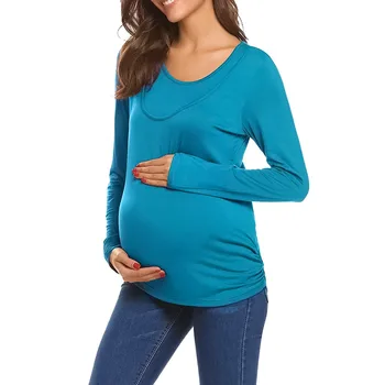 Žien na Materskej Dlhý Rukáv Pohodlný Ošetrovateľskej Topy, tričká Na Dojčenie Dojčenie Topy Voľné Materskej Oblečenie #LR2