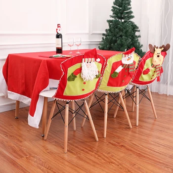 Nové Veselé Vianoce Stoličky Kryt Santa Snehuliak Jeleň Dovolenku Strany Kuchyňa Jedálenský Stôl Stoličky Zadný Kryt Slipcover Dekor