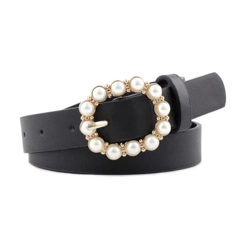 Pearl dizajnéra pásu pásy pre ženy pás ceinture femme black kožené cinturon módne džínsy červeného zlata pracka na opasok 2020