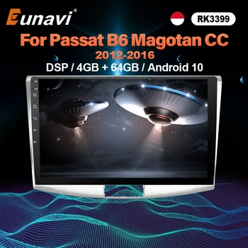 Eunavi 2 Din Android 10 autorádio Pre VW Volkswagen Passat B6 2012-2016 MAGOTAN CC Multimediálne Audio Player 10.1 palcový GPS, DVD č.
