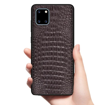 Anti-slip Najlepšou Ochranou pravej Kože Taška pre Samsung Galaxy A21S A31 A51 A71 A81 A91 A10S S10 S20 Poznámka 10 Vybavené Prípade