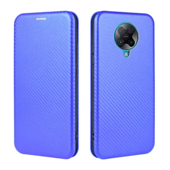 Pre Xiao POCO X3 NFC Prípade PU Kožené uhlíkových vlákien flip Peňaženky karta ochranný zadný kryt puzdro pre Xiao Pocophone POCO X2 Pro