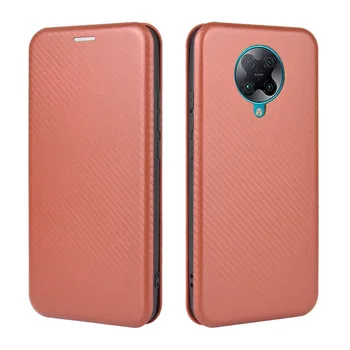 Pre Xiao POCO X3 NFC Prípade PU Kožené uhlíkových vlákien flip Peňaženky karta ochranný zadný kryt puzdro pre Xiao Pocophone POCO X2 Pro