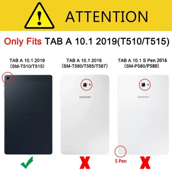 Pre Samsung Galaxy Tab 10 .1 2019 Prípade SM T515 T510 Tablet Maľované Stojan Peňaženky Shell Pre Samsung Tab 10.1 2019 Prípade + film