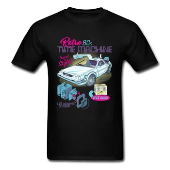 Retro 80s Stroj Času T-shirt Shift Racer T Shirt Mužov Topy Black Tees Vozeň Milenca Oblečenie Klasické Auto Tričko Printed