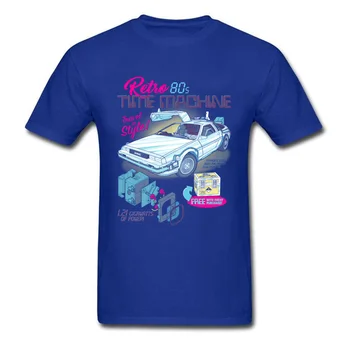 Retro 80s Stroj Času T-shirt Shift Racer T Shirt Mužov Topy Black Tees Vozeň Milenca Oblečenie Klasické Auto Tričko Printed