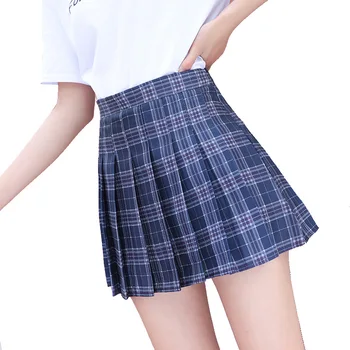 Harajuku Krátke Sukne Nový Kórejský Koberčeky Sukne Ženy Zips Vysoký Pás Školské Dievča Skladaný Kockované Sukni, Sexy Mini Sukne Plus Veľkosť