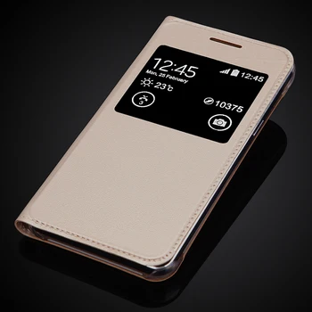 Nová Móda Pre Samsung Galaxy J5(2016) J510 J502 J510F Luxusné Okna Kryt Ultra Slim Kože Flip Case