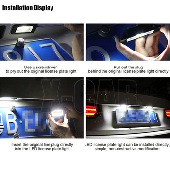 X-CAR 2ks LED špz svetlo Pre AUDI A3, A4 S4 A6 C6 S6 A8 S8 Q7 RS4 RS6 2004-2012 12V bez chýb poznávacia svetlo
