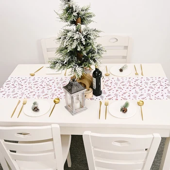 Vianočný Obrus Strapec Stôl Runner biela Tvorivosti Vianočný Strom Dekorácie Vianoce Domov, Dekorácie, Party
