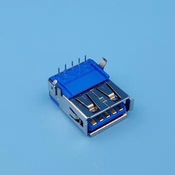 50Pcs vysokorýchlostné USB 3.0 Typ Pravý Uhol Žena 9Pin DIP PCB Zásuvky Spájky Konektor