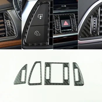Konzolu Prednej strane výstupu Vzduchu Samolepky, Dekorácie Výbava Uhlíkových Vlákien Pre Audi A6, A7 2012-2018 LHD Auto Styling Interiérové Doplnky