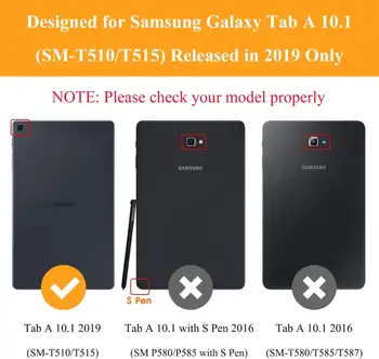 Obchodné Flip puzdro Pre Samsung Galaxy Tab 10.1 2018 T510 SM-T515 SM-T510 Šikovný Stojan, Držiak, Magnetický Auto Prebudiť Spánok Kryt