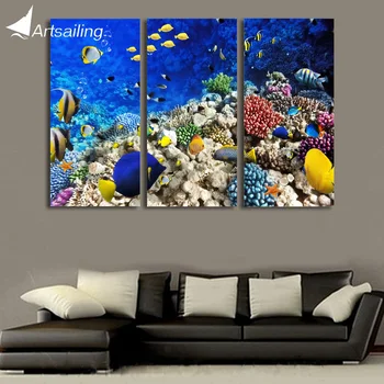 HD Vytlačené Morských rýb, koralov Maľovanie na Plátno Tlačiť izba dekor tlače, plagát, obraz na plátne doprava Zadarmo/ny-6413C