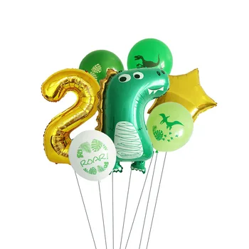 7pcs/veľa Dinosaura Fóliový Balón Nastaviť Deti Narodeninovej Party Dekorácie, Detské Sprcha 32inch Počet Balónov Jungle Party Dodávky