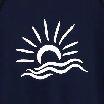 BAOHULU Lete Chlapci Dlhý Rukáv Rashguard Deti Plávať Oblek UPF 50+ Ochrany proti Slnku Košele Chlapcov Plavky Navy Vyrážka Stráže Pláž Nosiť