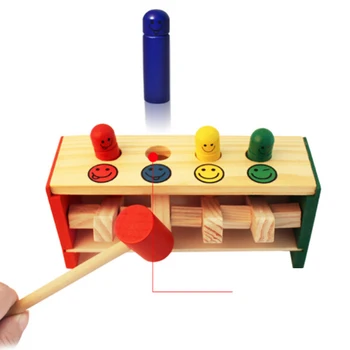 Dieťa Drevené Kladivo Hračky +Stick Hammer Box Batoľatá Vzdelávacie Puzzle, Hračky pre Deti, Drevený Hra Zatĺkať Lavičku, Deti Hračky