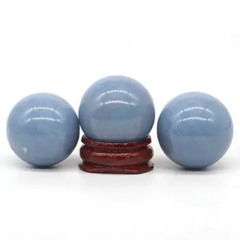30 MM Prírodný Drahokam Modrá Angelite Crystal Reiki Liečenie Sphere Guľa (1pcs)