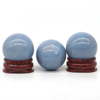 30 MM Prírodný Drahokam Modrá Angelite Crystal Reiki Liečenie Sphere Guľa (1pcs)